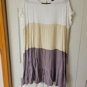 Shein XXL Contrast Panel Flounce Sleeve Smock Dress